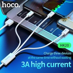 Hoco HK20 สายชาร์จ 3 in 1 3A ชาร์จเร็ว ความยาว 1.2 เมตร Lightning / Micro / TYPE-C Original Series Speed Charging USB Cable