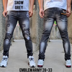 Celana Pria Jeans Panjang Clana Emblem Jins Sobek Celana Cowok Keren Distro Fashion Laki Laki Dewasa 2025