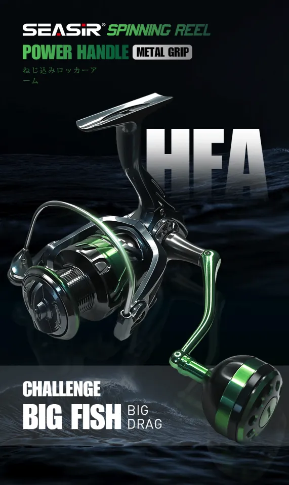 Seasir HFA POWER HANDLE Spinning Fishing Reel 13+1BB 5.2:1 Gear Ratio Max  Drag 10-15kg Metal Saltwater Fishing Wheel