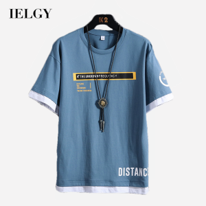 Áo Thun Nam Ngắn Tay Hợp Thời Trang Giả Hai Mảnh Nửa Tay Mùa Hè Mới Quần Áo Thanh Niên Dáng Suông