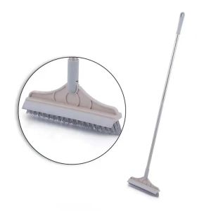 2in1 Multifunction Telescopic Wiper Brush Cleaning Floor Brush Long Handle Removable Floor Scrub Brush Telescopic Wall Corner Gap Brush Crevice Floor Brush Home Bathroom Glass Wiper Scratch/Scrub/Sweep Rotating Floor Cleaning Brush