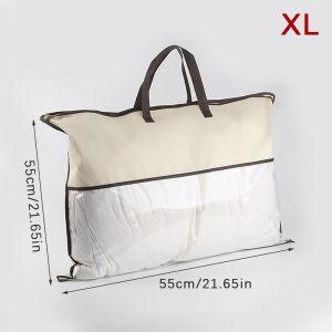 [tianjunmaoyi] Transparent Non-woven Pillow Packed Quilt Blanket Zipper Dustproof Storage Bag Household Organizer Bag Tote Bag Various Sizes