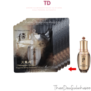 Combo 5 hoặc 10 gói Tinh chất Whoo tái sinh da Radiant Regenerating Essence 1ml 1 gói  essence hwa huyn