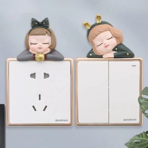 Decoration Switch Paste Wall Paste Protective Cover Small Fresh Lovely Cartoon Stereo Creative Socket Paste NEW