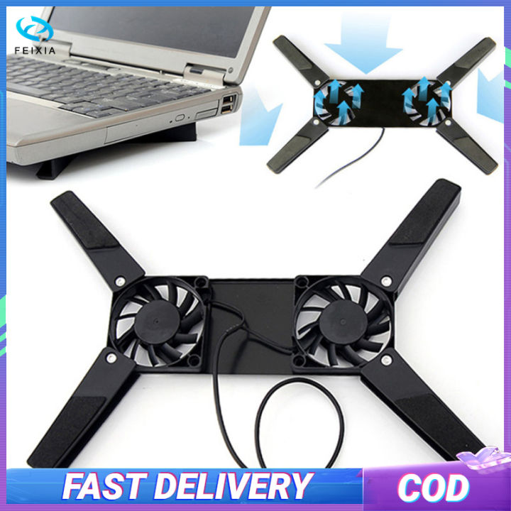Portable Foldable Laptop Notebook Cooling Pad Dual Fan for PC Laptop ...