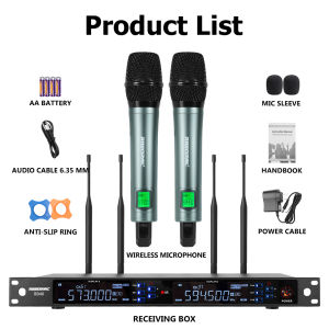 UHF professional wireless microphone mic Metal karaoke mikrofon mike for singing Receiving distance 100 meters microphone