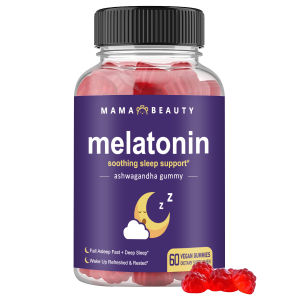 MAMA BEAUTY Natrol Melatonin Gummy Improve Sleeping Gummy Ashwaganda Gummies Supplement Support Fast Sleep Reduce Stress Anti Anxiety Night Sleep Aid Supplements Helps Deep Sleep 60 Gummies