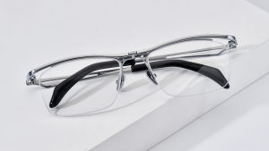 FONEX 180° Flip Titanium Glasses Frame Men Brand Design Semi-Rimless Square Eyeglasses Business Ultralight Half-Rim Japanese Optical Eyewear 8044