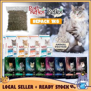 CATQUEEN REFLEX PLUS REPACK 1KG Dry PREMIUM Protein Cat Food Salmon Chicken Kitten Adult Makanan Kucing Made In Turkey