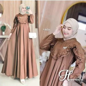 Baju Wanita Terbaru HEENAFA DRESS Bahan TOYOBO LD 110 CM PB 138 CM Dress Kondangan Wanita Gamis Wanita Dewasa Simpel 2023 Gamis Wanita Remaja Bisa Cod Gratis Ongkir