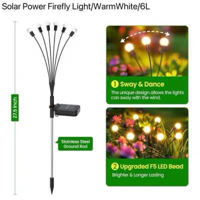 Momo Xmass Lights Solar Firefly Lamp Christmas Lights Outdoor Firework Led Strip Light for Garden Waterproof Decorations