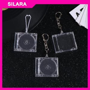 SILARA Peripheral Commemorative Blank Album Mini CD Case Keychain CD Player Shaped Key Pendant For DIY Backpack Hanging Decoration