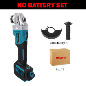 ONEVAN 125MM Brushless Electric Angle Grinder 6 Gears Variable Speed Grinding Machine Cutting Machine Power Tool For Makita 18V Battery