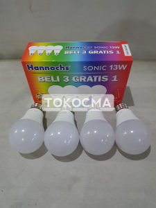 PROMO Lampu Bohlam LED Sonic 6w10w13w Hannochs ISI 4Pcs Cahaya Putih