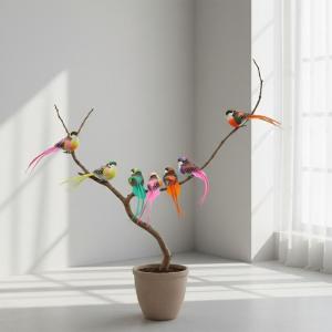LEI 1Pcs Random Simulation Swallow Tail Bird Clip Handmade Bird Plant-decorated Artificial Bird Handicrafts For Ornament