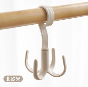 [Local Stock[ Creative Home 4 hook Wardrobe rotating Multi purpose bag belt basket towel household storage organiser