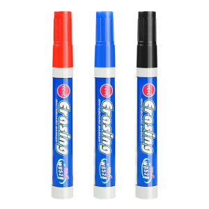 10Pcs White Board Marker Water-Based Erasable Marker Pen Black Red And Blue Three Colors