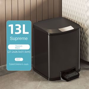 Manzan Step Pedal Trash Can 10L Rectangle Stainless steel Trash tin