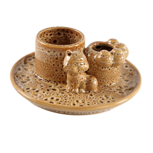 Lovely Kitten Holder Stand Ceramic Candlestick For Living Space Home Decoration