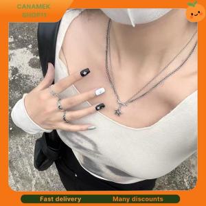 ❣️❣️❣️ Fashion Double Layer Stars Bone Pendant Necklace Girls Punk Hip Hop Korean Style Necklace For Women Retro Trendy Jewelry Gifts