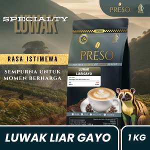 PRESO Kopi Luwak Liar Gayo Wild Civet Gayo Coffee 1000 Gram