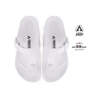Aerostreet 36-40 Rhea Putih - Sandal Sendal Jepit Casual Pria Wanita Aero Street ADBAA