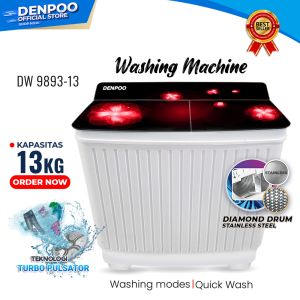 DENPOO MESIN CUCI 2 TABUNG KAPASITAS 13 KG - DW 9893