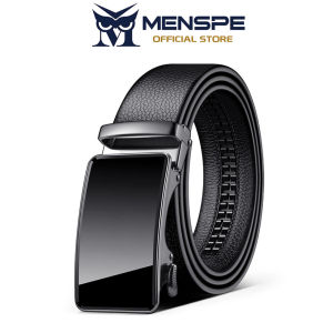 MENSPE Mens Belt Fashion Business Belt Genuine Leather Belt Second-layer Cowhide Automatic Buckle Belts Brand Luxury High Quality Strap Leisure Casual Belt Male Waistband for Men