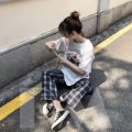Quần Kẻ Sọc Caro Nâu Đen Ống Rộng Suông Phong Cách Hàn Quốc - BadaShop. 