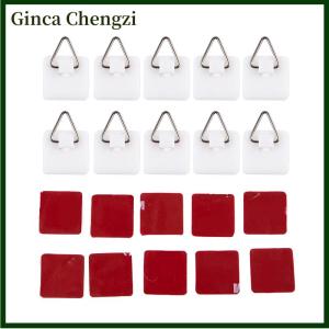 Ginca 10pcs vô hình dính tấm Móc áo hình ảnh tường dọc chủ trang trí nghệ thuật