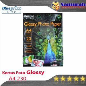 Kertas Foto Glossy Blueprint LITE A4 230 Gsm / Glosy Photo Paper  isi 20 lembar Blue Print