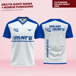 Baju Jersey Lari Running PocarriSweat 2023 Gratis Ganti Nama Full Printing Bahan Nyaman Adem