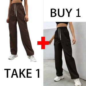 BUY 1 TAKE 1 CARGO Jogger Pants With Side Pocket Plain Taslan Cargo Pants Freesize