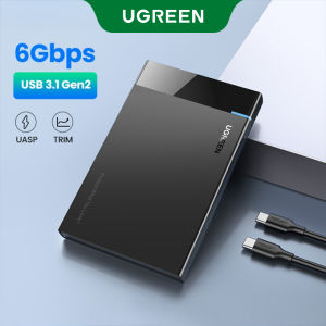 UGREEN USB C Hard Drive Enclosure 2.5 inch USB 3.1 Gen 2 Type C to SATA External Hard Drive Disk Case Adapter Housing for 9.5mm/7mm 2.5 Inch SATA I II III PS4 playstation 4 HDD SSD Up to 6TB(HDD Not Included)