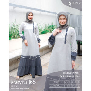 Terbaru Gamis Muslimah Seply Meyra 165 Bahan Brice wolvis premium master crepe
