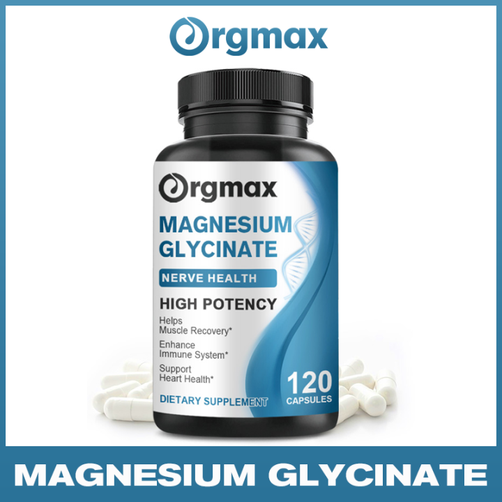 Orgmax Magnesium Glycinate 350mg Capsules with Black Pepper Supports