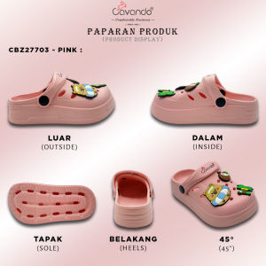 Cavando Kids Sandals - CBZ27701/CBZ27702/CBZ27703 Black/White/Pink