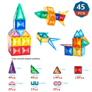 Romboss 45/72/106/130PCS Magnetic Building Blocks Tiles Diamond Surface Colorful Window Enlightenment Toys Gift For Kids
