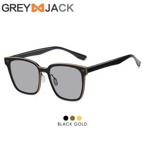 Grey Jack Kacamata Sunglasses Polarized Photocromic 2in1 Lens HD Vision Alumunium Magnesium Fashionable Pria Wanita 7701