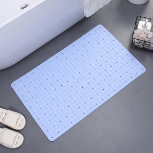 Non-slip PVC Bathroom Mat Waterproof Rubber Anti Slip Bathroom Mat Thickened Large Size Quick Dry Eco-Friendly Elegant Safety White Suction Anti Slip Bathroom Accessories  Kitchen Toilet Door Hotel High Quality Durable Skin-friendly Floor Mat Shower Mat