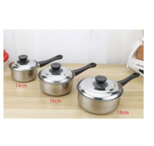 Panci Set Stock Pot Panci Susu Mini Stainless Steel Panci Sup Soup Pot Baskom dengan Tutup Stainless