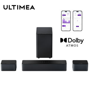 ULTIMEA Soundbar Dolby Atmos Soundbar 410W Wireless Subwoofer Sound rear surround Deep Bass Home Theater App Control Poseidon D60 5.1