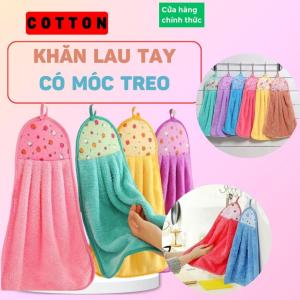 Khăn Lau Tay Có Móc Treo Dùng Trong Nhà Bếp Khăn Lau Tay Bếp Vải Cotton Mềm Mại Siêu Thấm Hút