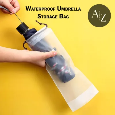 [Singapore Ready Stock] Waterproof Umbrella Transparent Matte Outdoor Drawstring Bag Pouch Sleeve for Wet/Dry Umbrellas