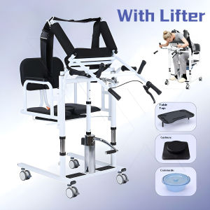 Elderly Hoist Lifting Transfer Chair Hydraulic Control Transfer Lifting Wheelchair With Commode Kerusi Bergerak Orang Tua