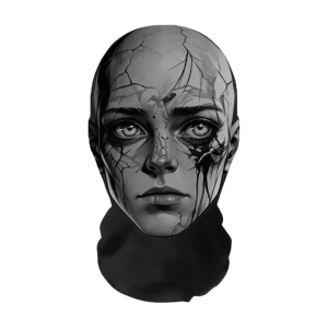 IUTRE Breathable Full Face Mesh Headgear 2D Flat Printed Washable Skull Zombie Full Coverage Flexible Halloween Cosplay Carnival