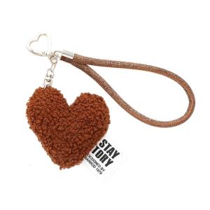 Stylish Valentines Day Plush Heart Keychain Wristlet Keyring Bag Pendant for Key and Purse Backpack Accessories