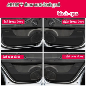 ZLWR  AION Vแผ่นเตะประตู สติ๊กเกอร์ป้องกันประตูรถ อุปกรณ์ตกแต่งภายในรถยนต์ที่ทนต่อรอยขีดข่วนและทนต่อการสึกหรอ อุปกรณ์ตกแต่งภายในรถยนต์