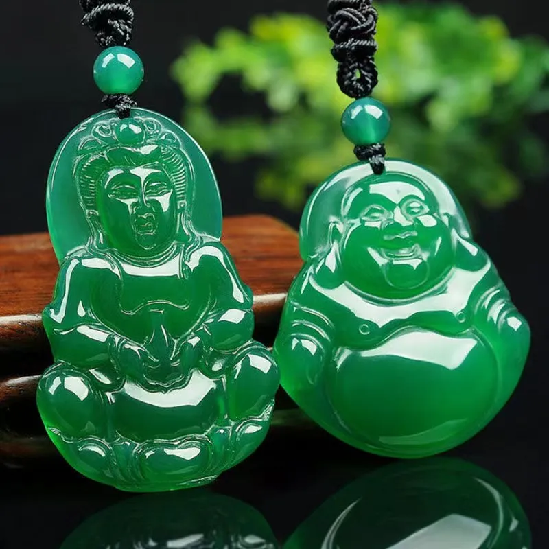 Mens jade deals buddha pendant