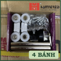 Bánh xe treo cửa lùa, con trượt cửa lùa nhôm 4 bánh/ 8 bánh HAMMERED. 